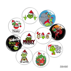 20MM Christmas Monster glass snap button charms