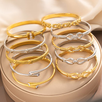 Stainless steel love diamond corrugated Fried Dough Twists bracelet