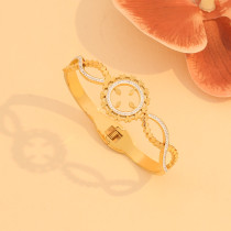 Stainless steel  diamond corrugated Fried Dough Twists bracelet