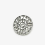 20MM rhinestone metal silver plated snap charms