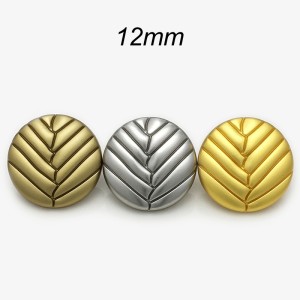 12MM Leaf patterns metal silver plated snap charms