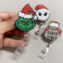 Acrylic Christmas DIY Fun Badge Expansion Clip Badge Reel ID holder