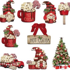 16pcs/lot Dwarf Christmas Wooden Pendant Christmas Spirit Christmas Tree Festival Crafts Decoration Home Decoration