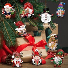 12pcs/lot Wooden Christmas Dwarf Decoration Small Pendant Christmas Tree Decoration Wooden Plaque Set