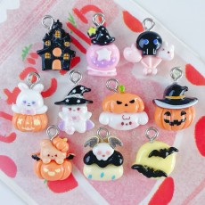 Mini Resin Accessories Halloween Pumpkin Skull Ghost Festival DIY Accessories Small Pendant Decoration Pendant