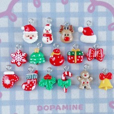 Mini Christmas resin accessories, Christmas socks, bells, snowflake DIY ornaments, pendants, keychains, Christmas decorations