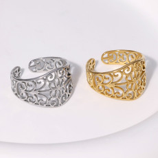 Stainless steel Hollow out open ring