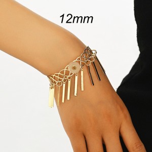Metal minimalist personalized hollow geometric open tassel bracelet fit 12MM  Snaps button jewelry wholesale