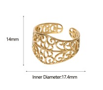Stainless steel Hollow out open ring