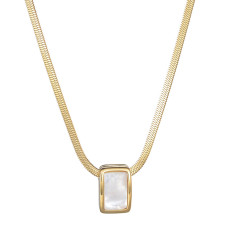 Stainless steel shell pendant necklace