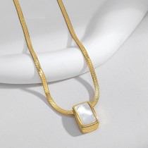 Stainless steel shell pendant necklace