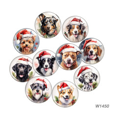 20MM Christmas Cartoon  glass snap button charms