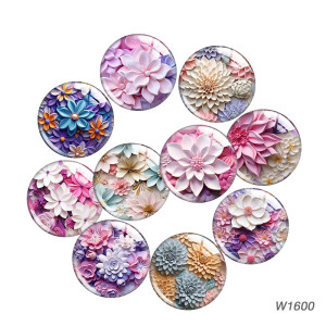 20MM flower Cartoon  glass snap button charms