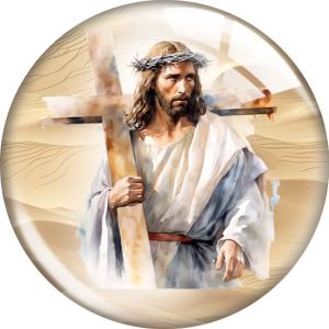 20MM The Cross of Jesus Cartoon  glass snap button charms