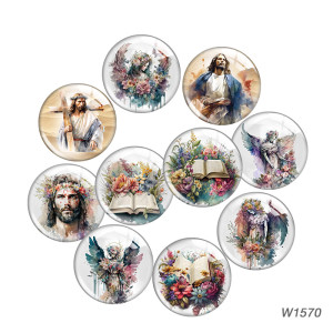 20MM The Cross of Jesus Cartoon  glass snap button charms