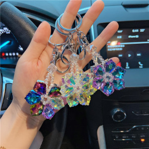 Crystal Snow Car Keychain Bag Pendant Christmas Gift