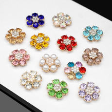 20MM  Water Diamond flower  snap button charms