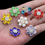 20MM  Water Diamond flower  snap button charms
