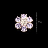 20MM  Water Diamond flower  snap button charms