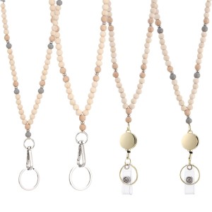 Handmade bead easy to pull buckle hanging rope necklace keychain