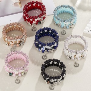 Bohemian Bracelet Ceramic Multilayer Bead Bracelet