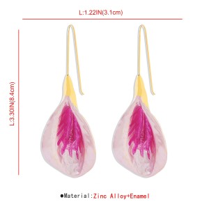 Alloy petal shaped earrings