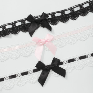 Fashionable temperament short necklace lace bow simple necklace