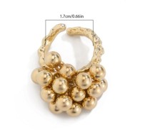 Irregular elliptical alloy winding ring, geometric ripple pearl ring