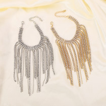 Tassel Bracelet Multi layer Stacked Claw Chain Light Luxury Water Diamond Round Beads