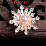 12MM Christmas Snowflakes metal silver plated snap charms