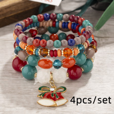 Christmas Gift Bohemian Multi layer Beaded Jewelry DIY Crystal Beaded Christmas Bracelet