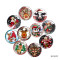 20MM Christmas Snowman Deer Cartoon  glass snap button charms