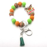 Silicone cartoon Christmas reindeer boots bracelet tassel bracelet keychain