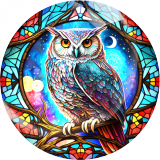 20MM 10Pcs/lot owl Print glass snap button charms
