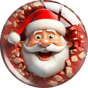 20MM 10pcs/lot Santa Claus Christmas glass snap button charms