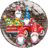 20MM 10Pcs/lot Christmas Print glass snap button charms