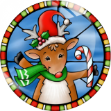 20MM 10Pcs/lot Christmas Print glass snap button charms
