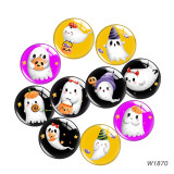 20MM 10pcs/lot Halloween  Cartoon  glass snap button charms