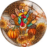 20MM 10Pcs/lot Thanksgiving  Print glass snaps buttons  DIY jewelry