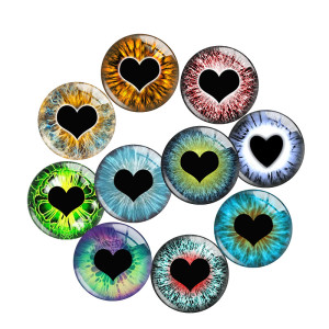 20MM 10pcs/lot love  pattern  Print glass snap button charms