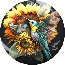 20MM 10Pcs/lot sunflower Print glass snap button charms