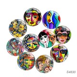 20MM 10pcs/lot Famous paintings Art lady Print glass snap button charms