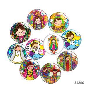 20MM 10pcs/lot Maria Blessed you Faith glass snap button charms