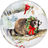 20MM 10Pcs/lot Christmas Print glass snap button charms