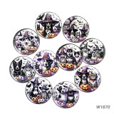 20MM 10pcs/lot Halloween cats and dogs Cartoon  glass snap button charms