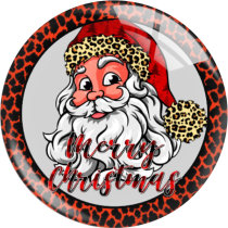 20MM 10Pcs/lot Christmas Print glass snap button charms