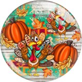 20MM 10Pcs/lot Thanksgiving  Print glass snaps buttons  DIY jewelry