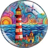 20MM 10pcs/lot Colorful Canvas  Cartoon  glass snap button charms