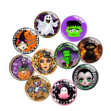 20MM 10Pcs/lot Halloween Print glass snaps buttons  DIY jewelry