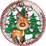 20MM 10Pcs/lot Christmas Print glass snap button charms